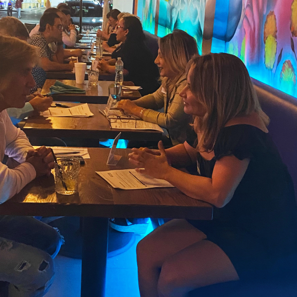 Denver attendees of speed dating in Colorado enjoying the event!